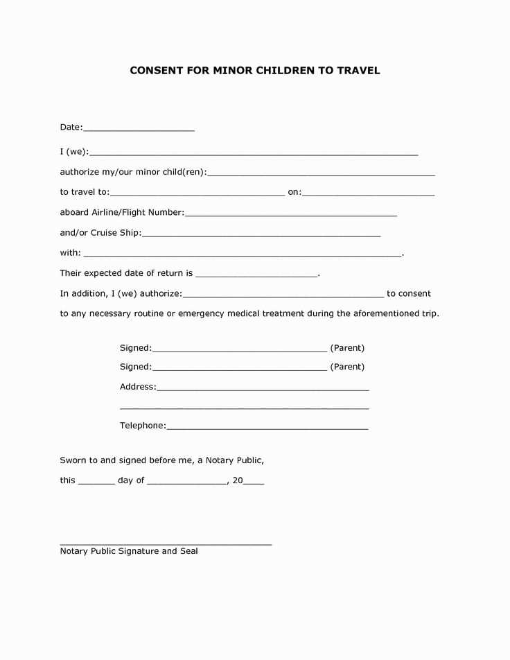 consent to travel letter template