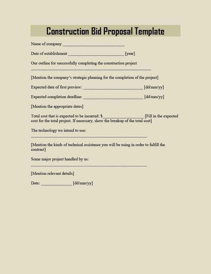 construction proposal letter template