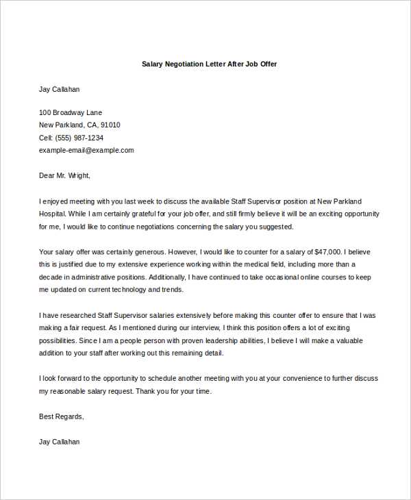 counter offer job letter template