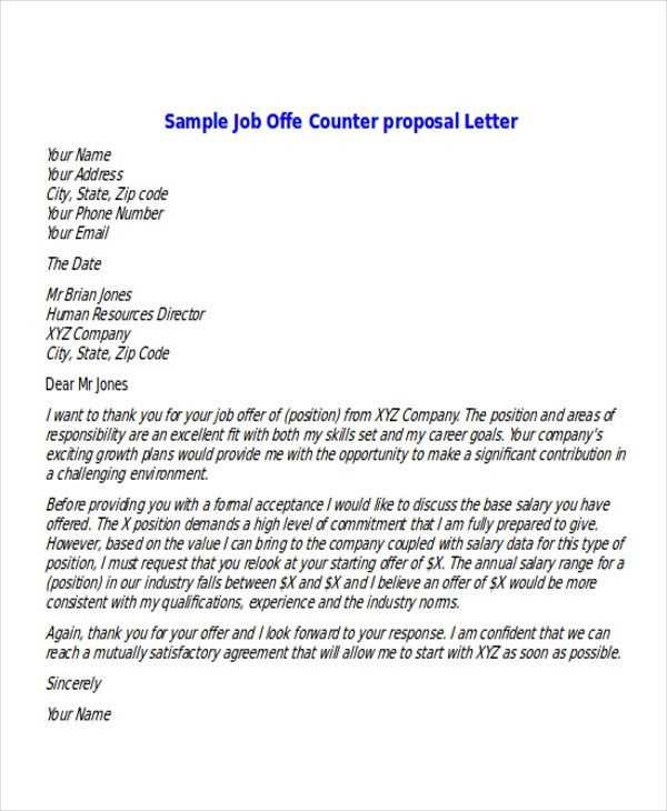 counter offer response letter to severance offer template