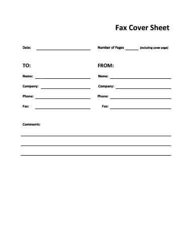 cover letter fax template