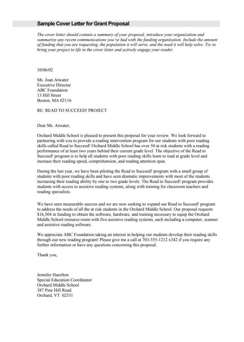 cover letter for business proposal template