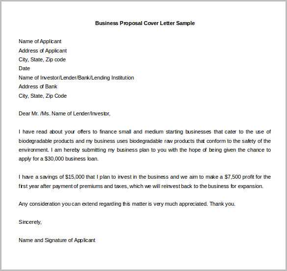 cover letter for proposal template