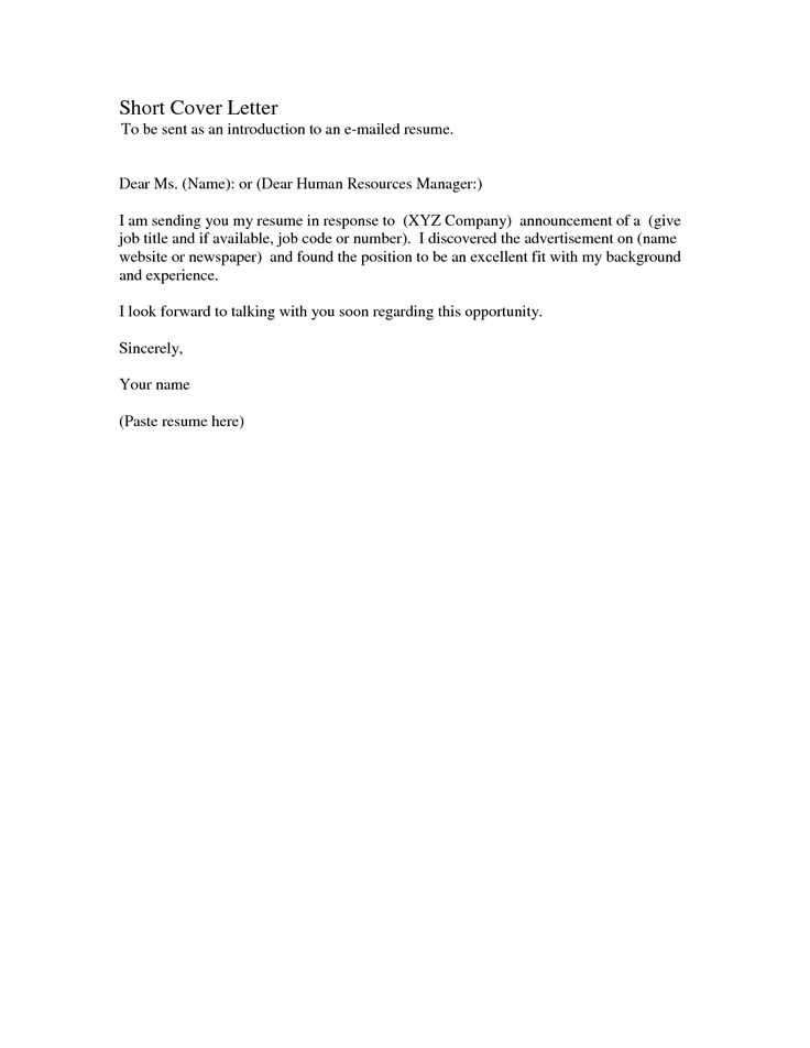 cover letter for resume template