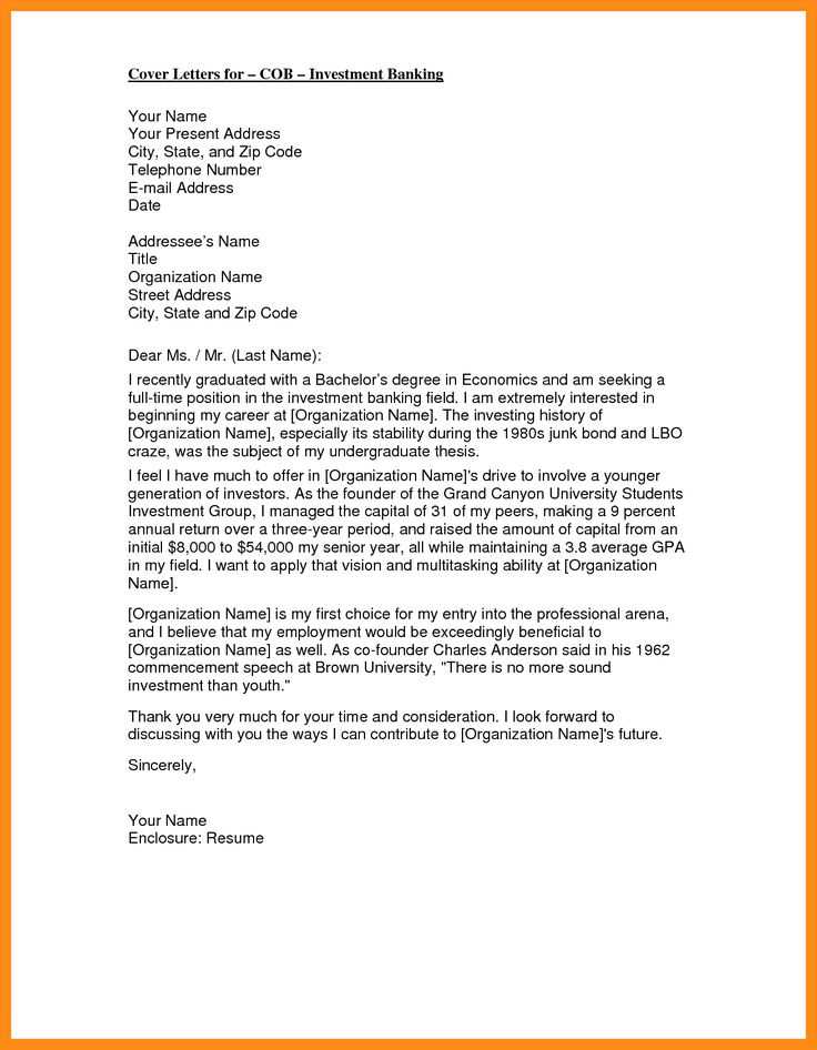 cover letter investment banking template