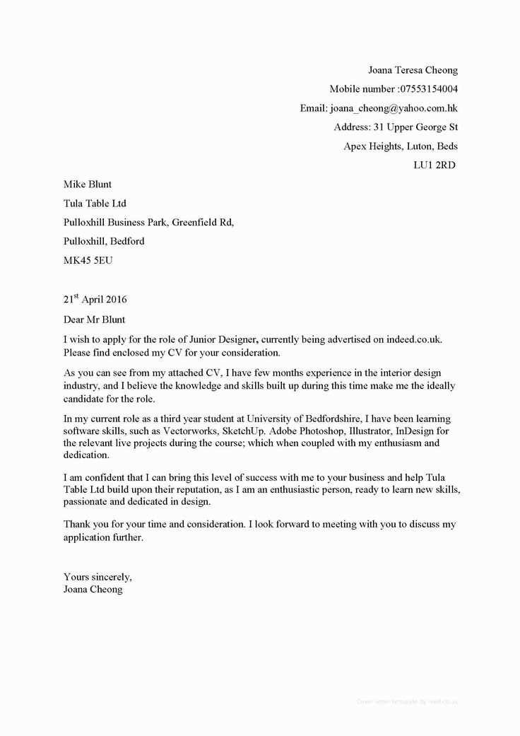 cover letter professional template