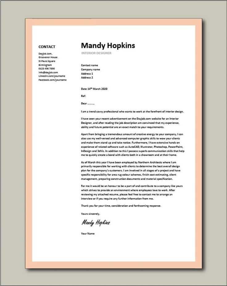cover letter template drive