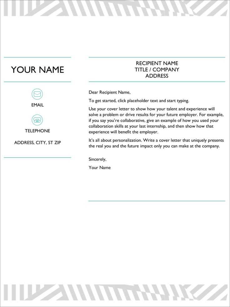 cover letter word template free download