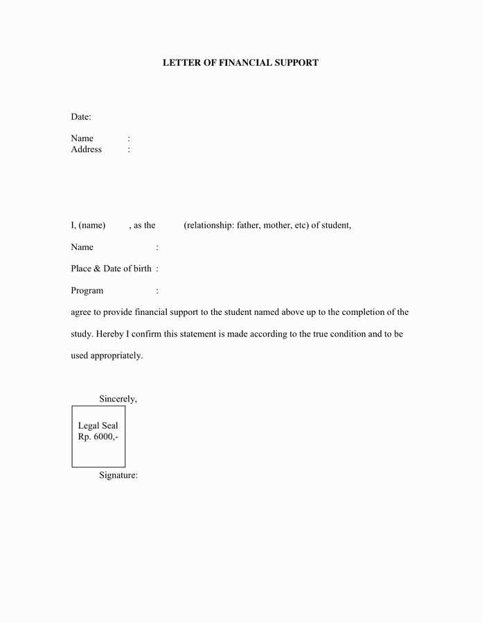 mpower letter of financial support template