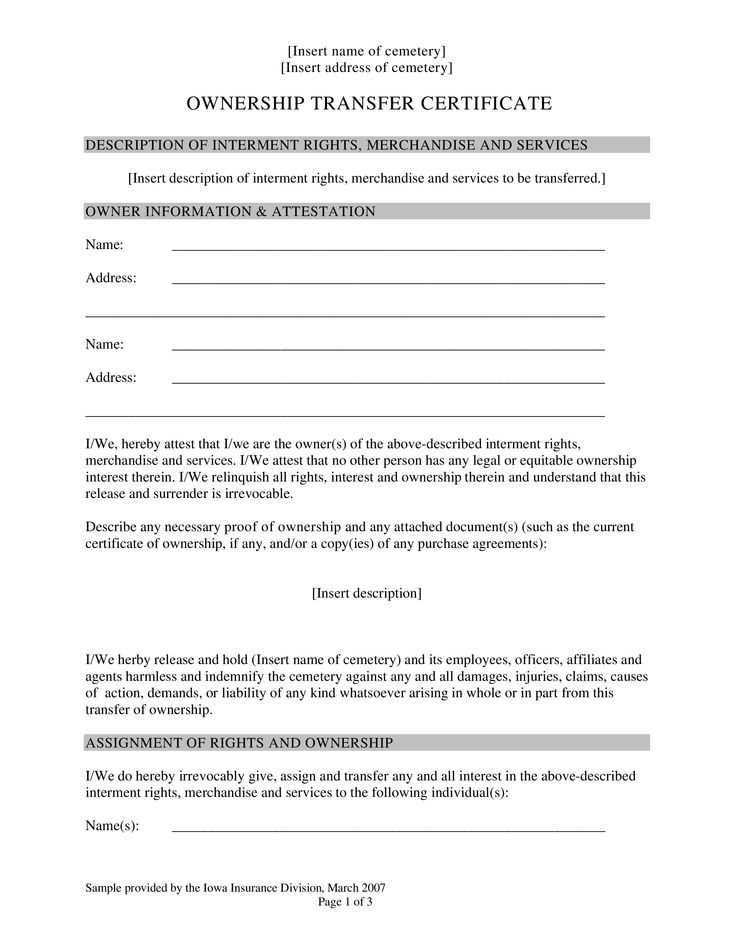 real estate transfer of ownership letter template