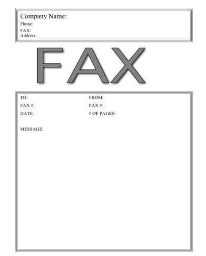 printable fax cover letter template