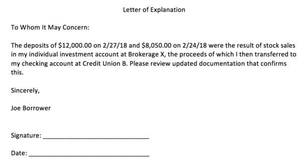 credit inquiry letter of explanation template