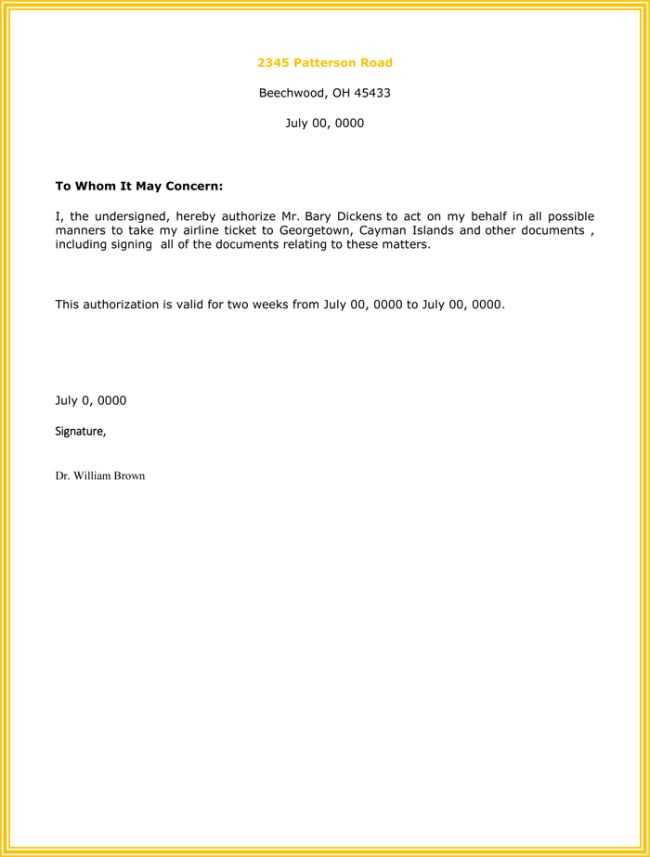 letter of authorization template word