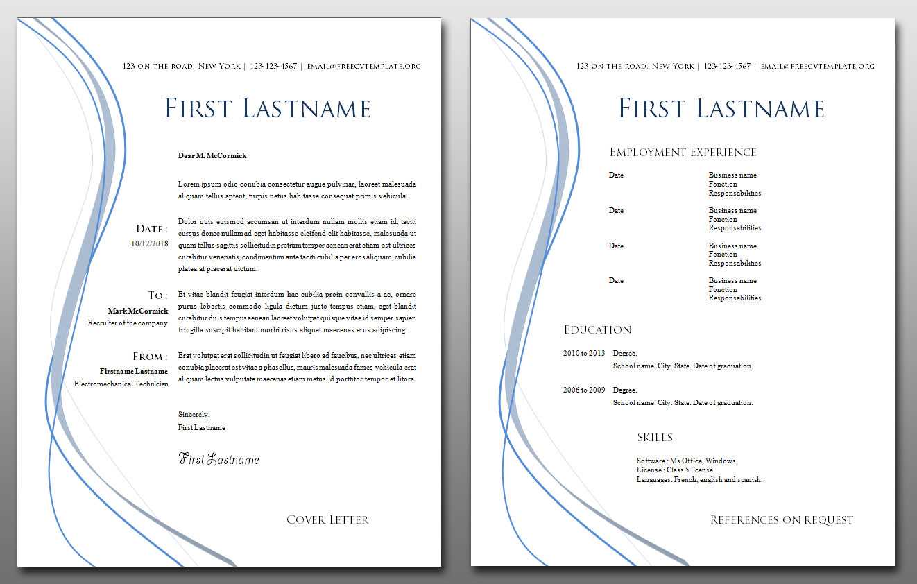 cv and cover letter template