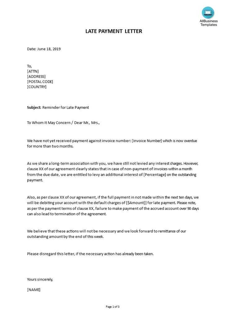 storage fee letter template