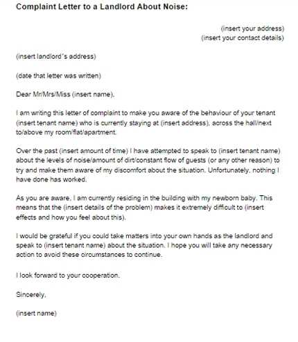 letter template to landlord