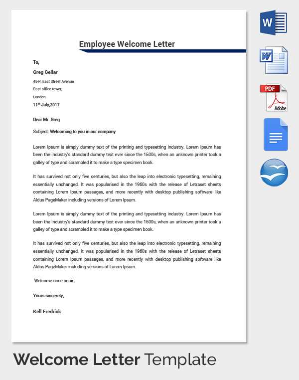 welcome letter to client template