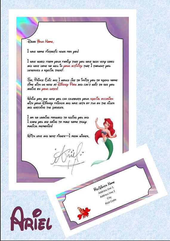 surprise disney trip letter template