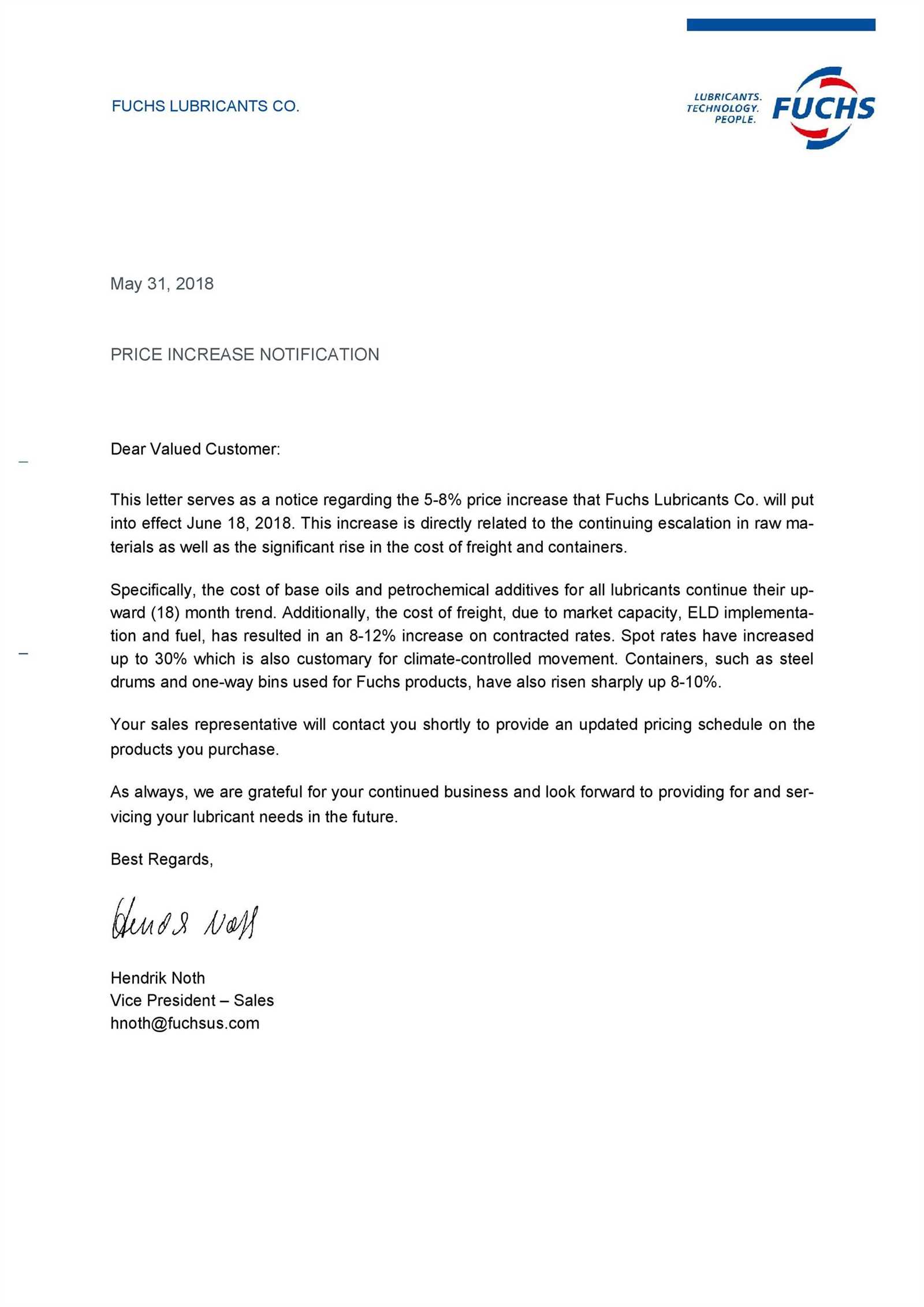 daycare rate increase letter template