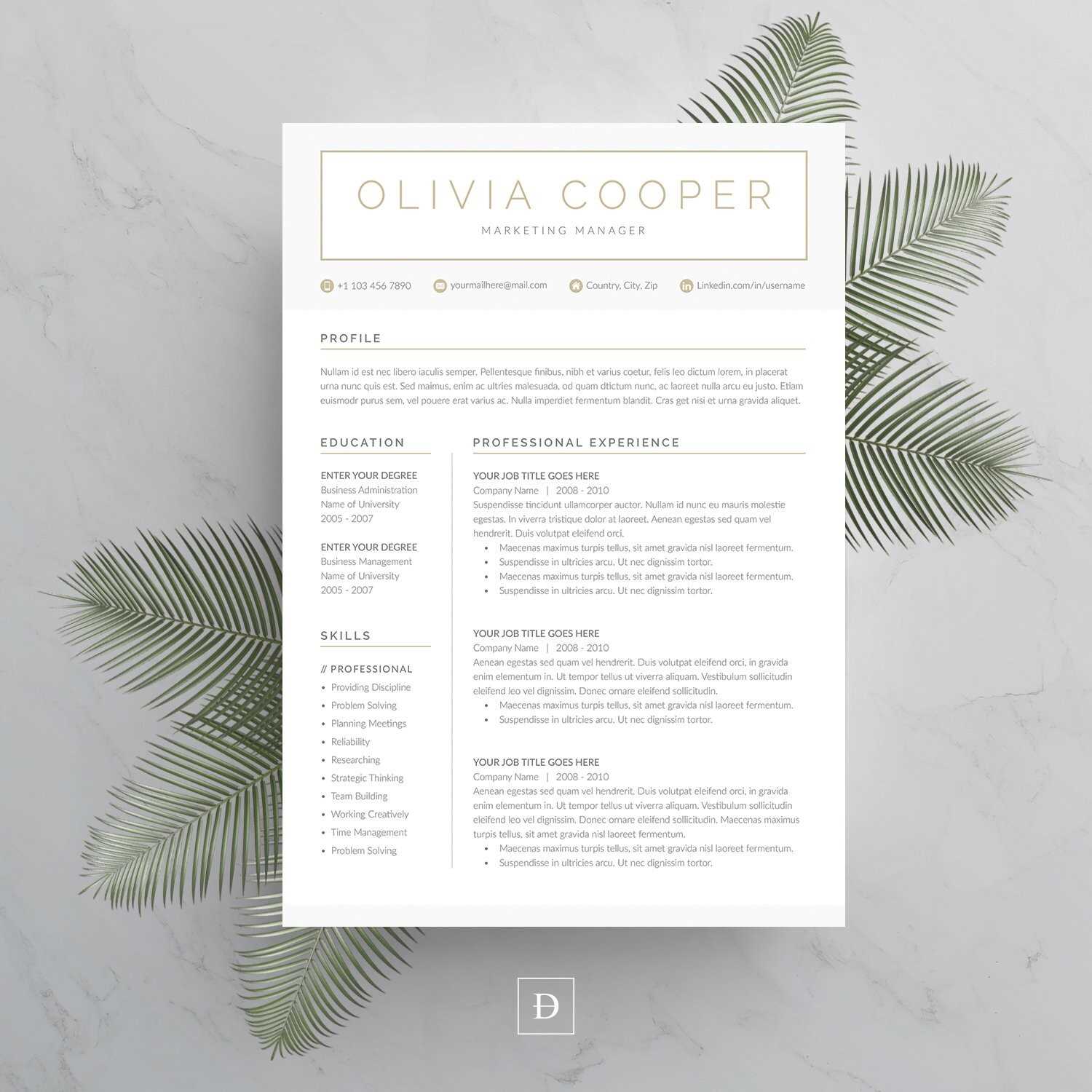 modern resume cover letter template