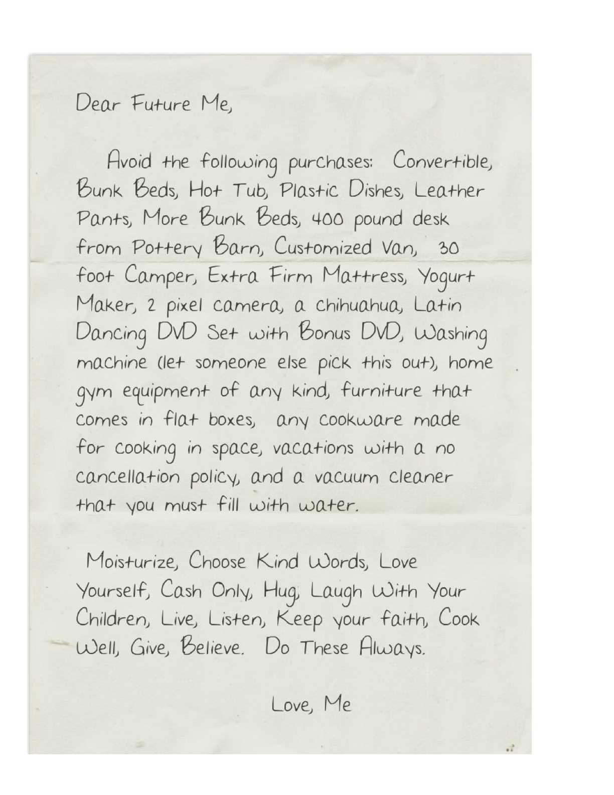 dear future me letter template