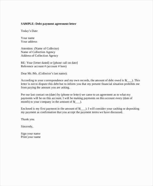 debt management plan letter template