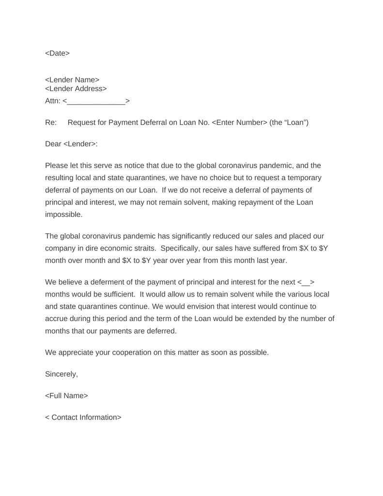 deferral letter template