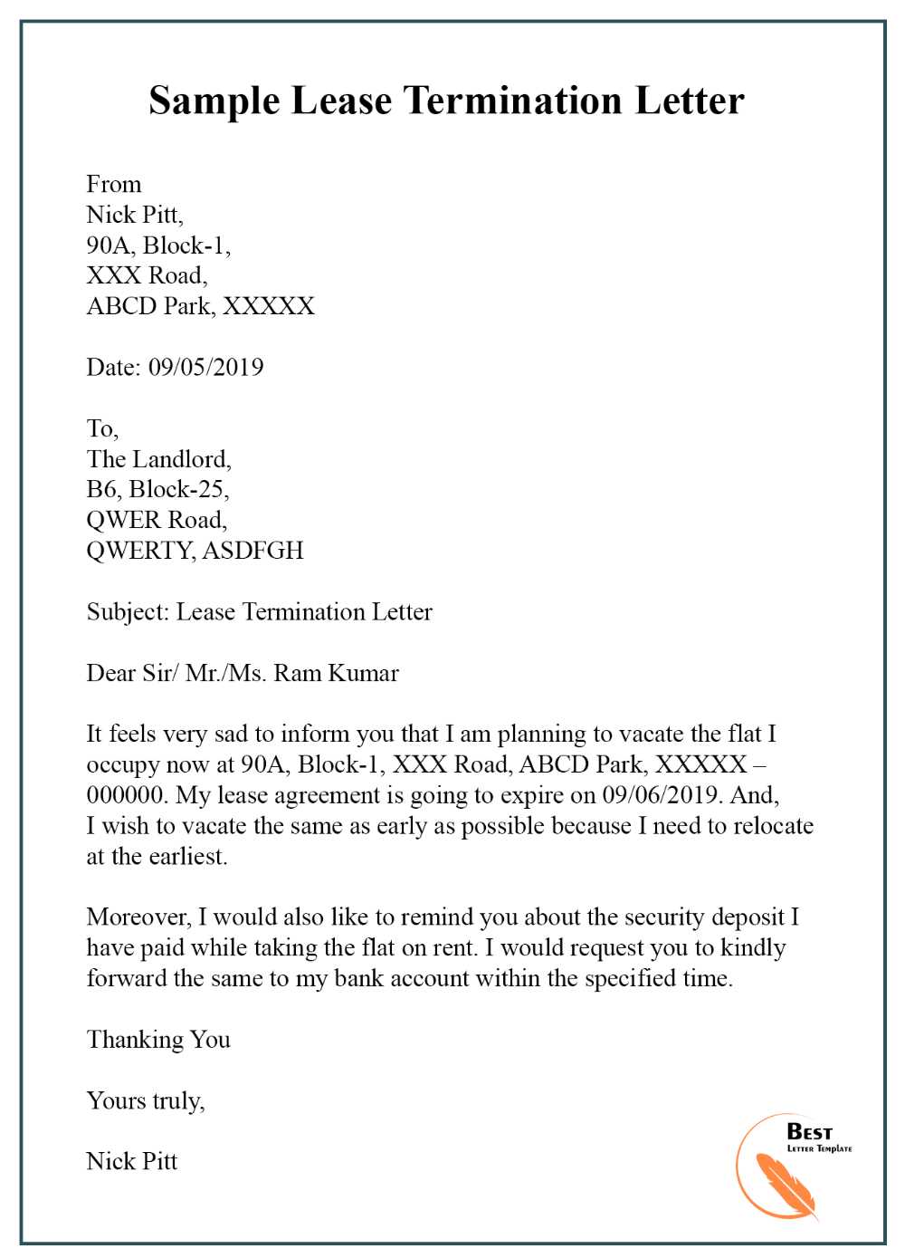 lease increase letter template