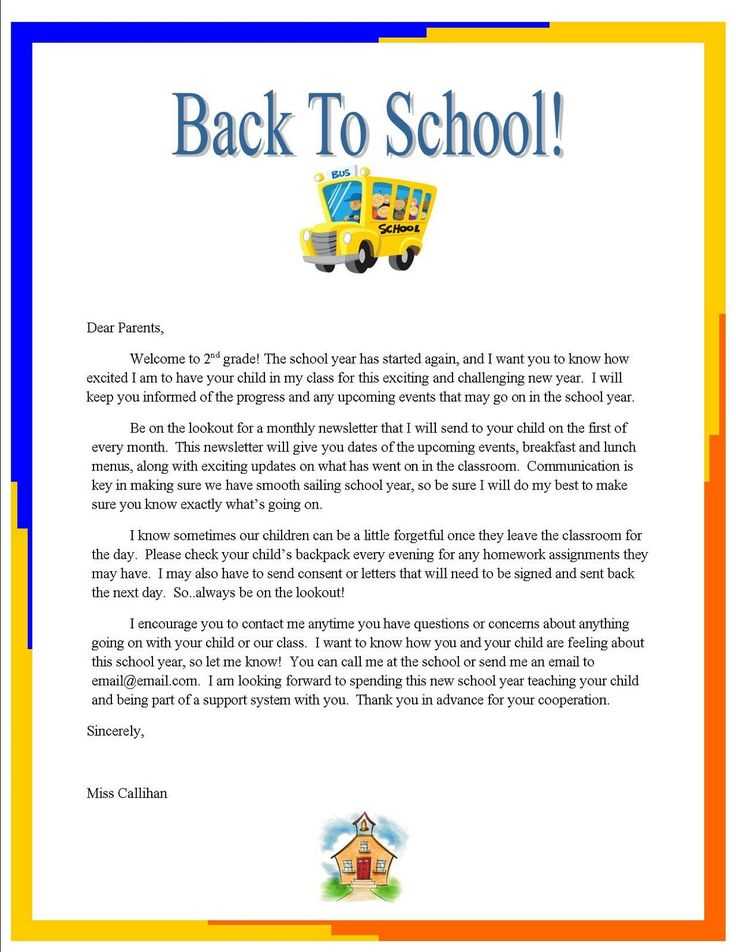 welcome letter to parents template free