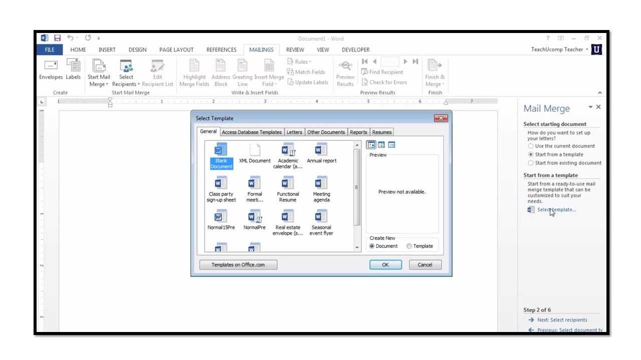 mail merge from excel to word letter template