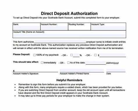 direct deposit letter template