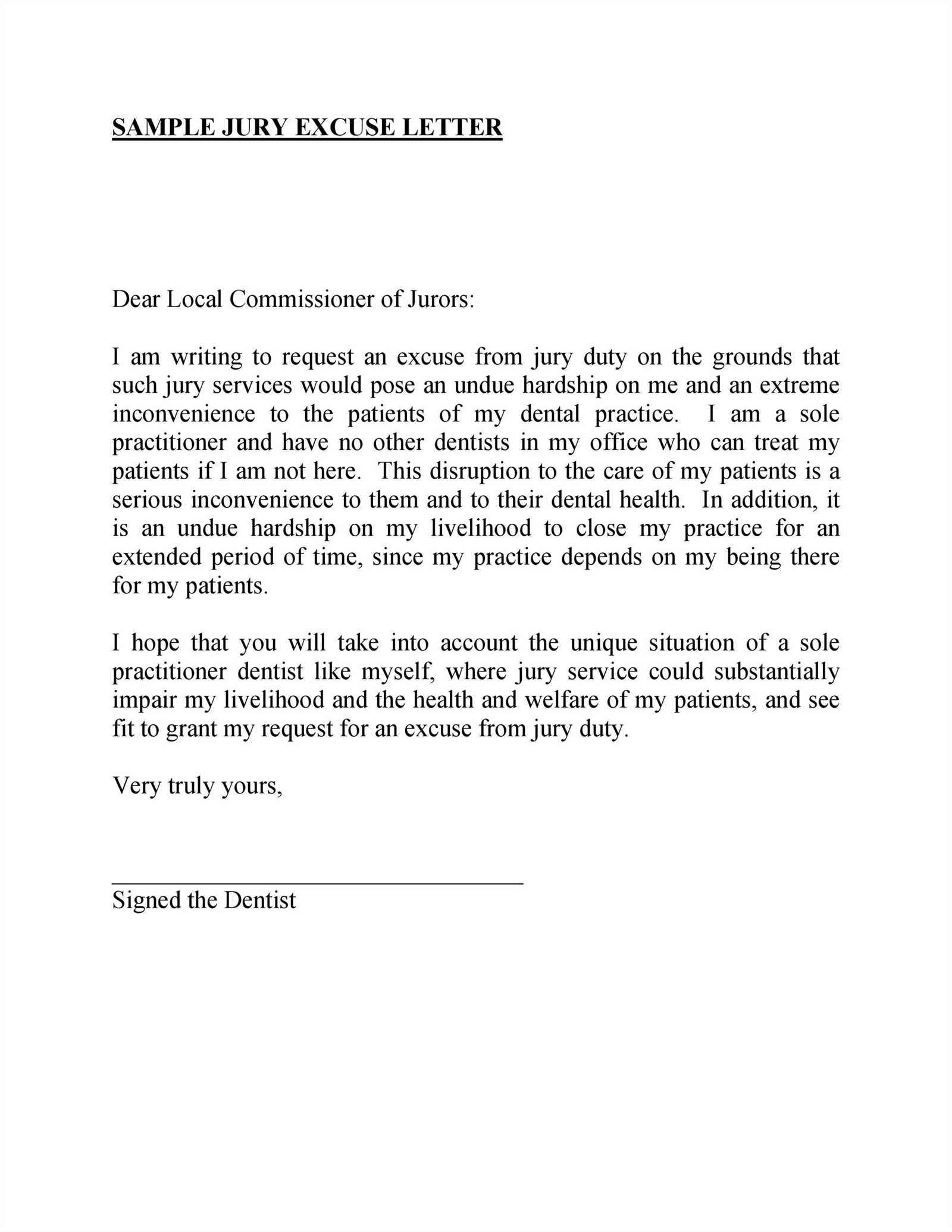 letter to commissioner template