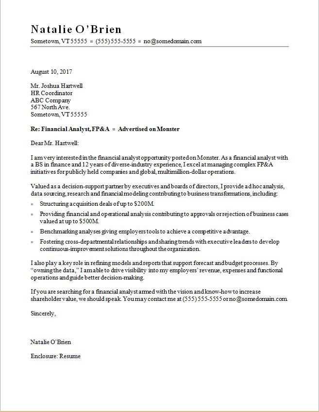 intelligence analyst cover letter template