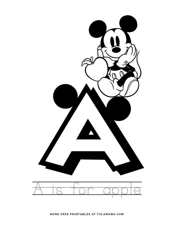 mickey mouse letter template printable