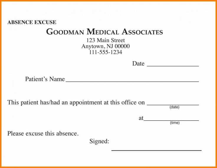 doctor excuse letter template