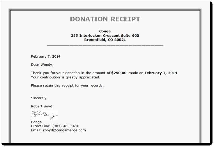 donation tax letter template