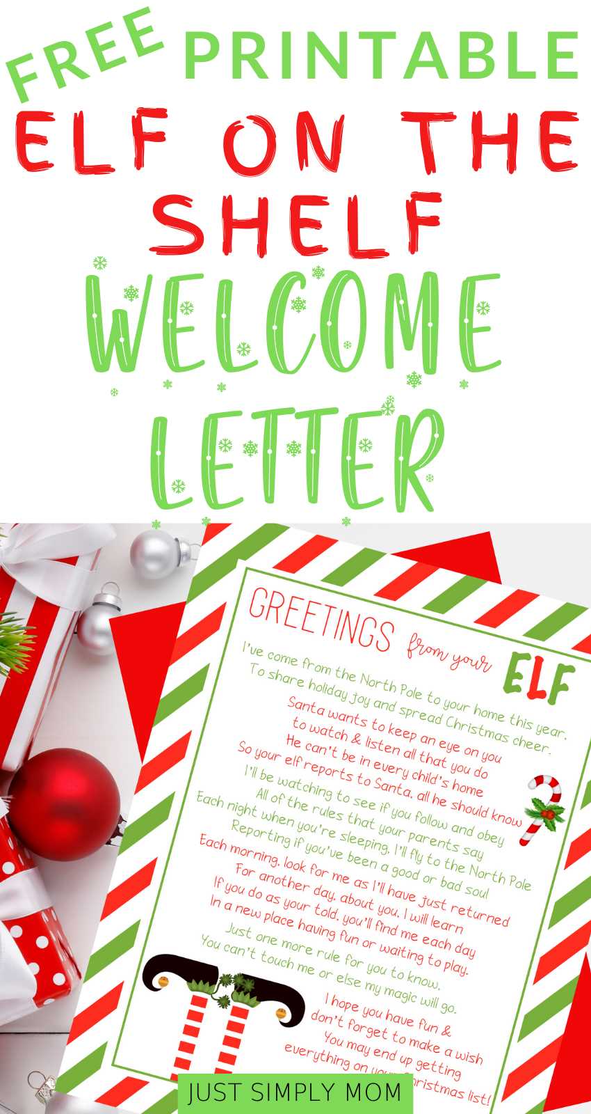 free elf on shelf letter template