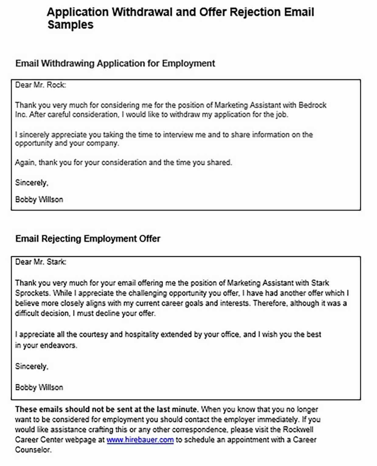 email template for applicant rejection letter