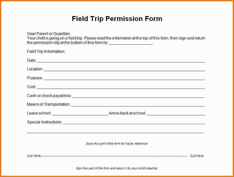 field trip permission letter template