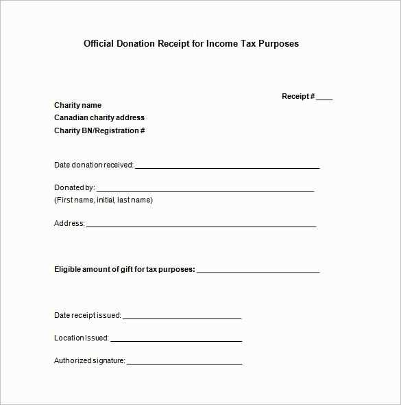 printable donation receipt letter template