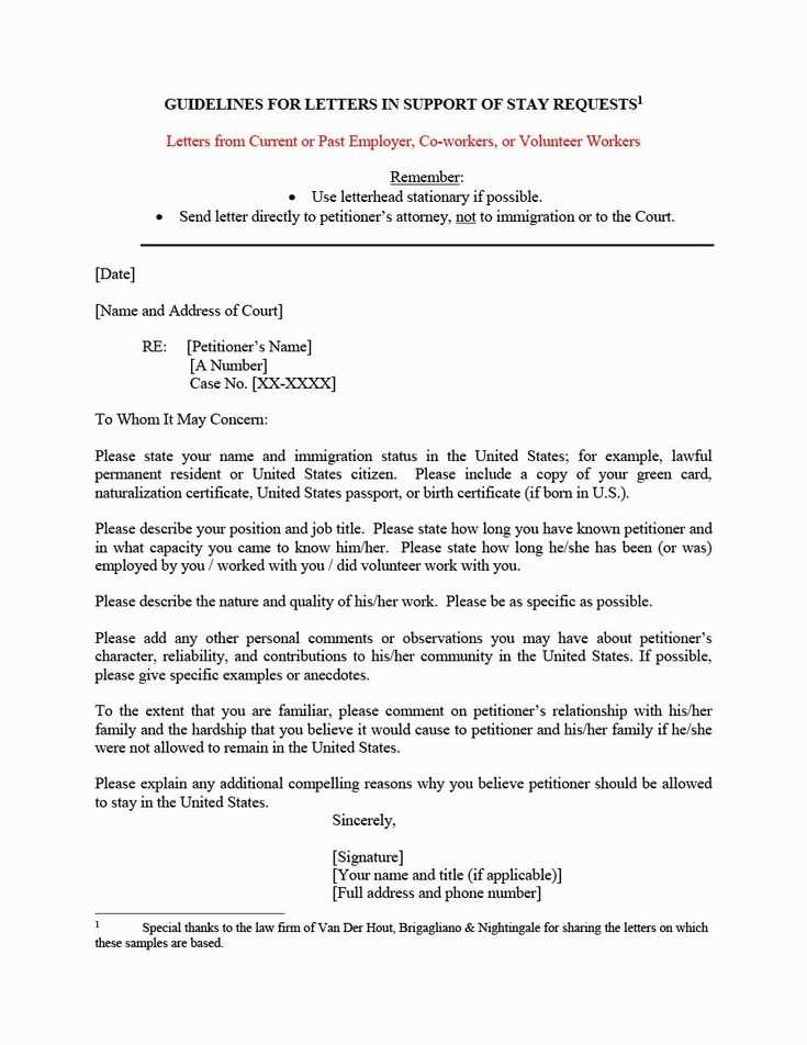 immigration hardship letter template