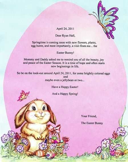 template letter from the easter bunny