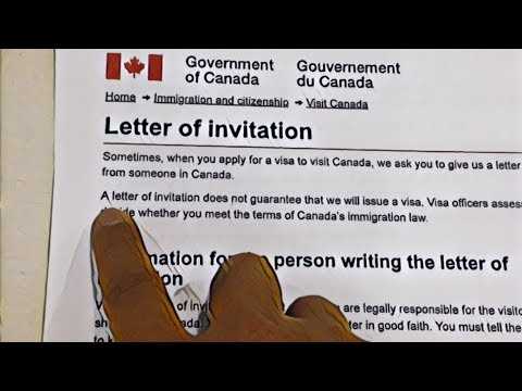 canada visa invitation letter template