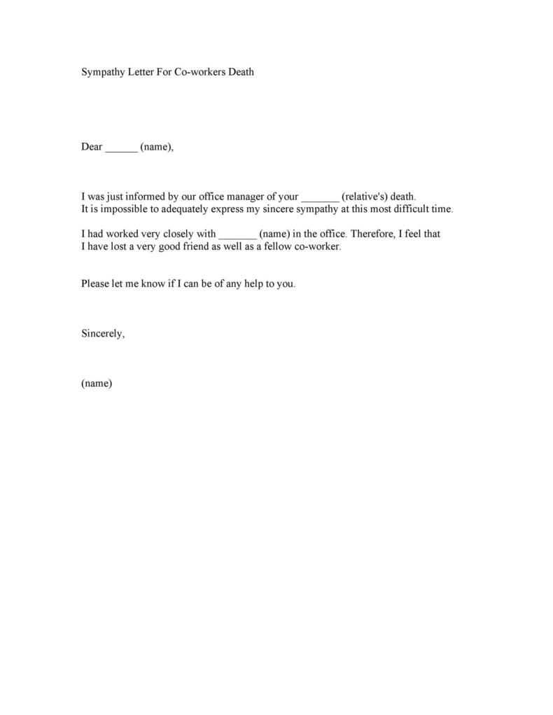 notification of death letter template