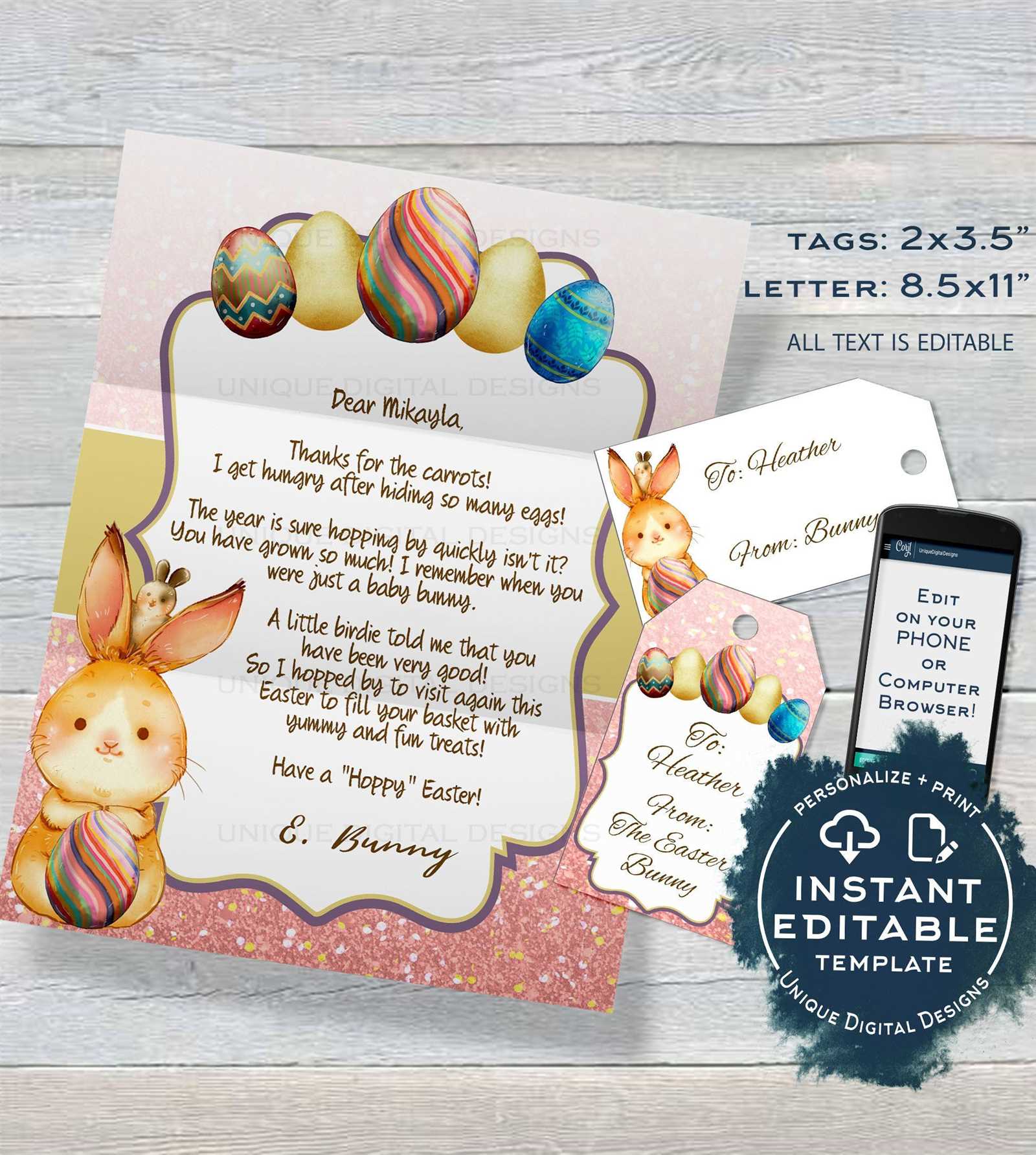 easter letter template free