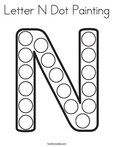 letter n template free printable