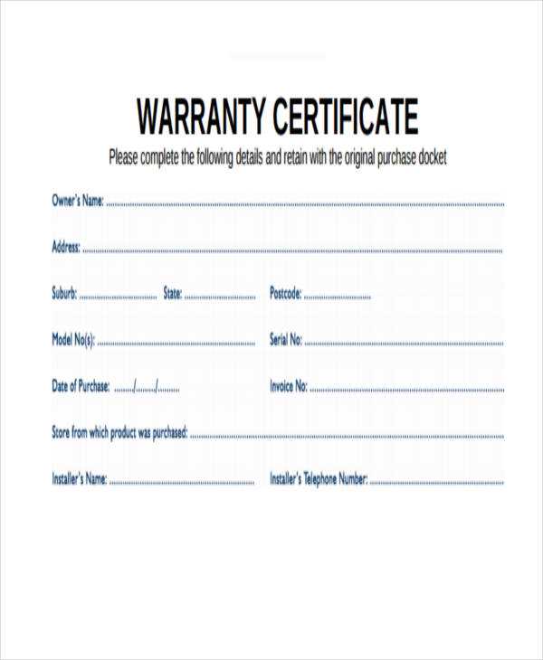 warranty letter template word