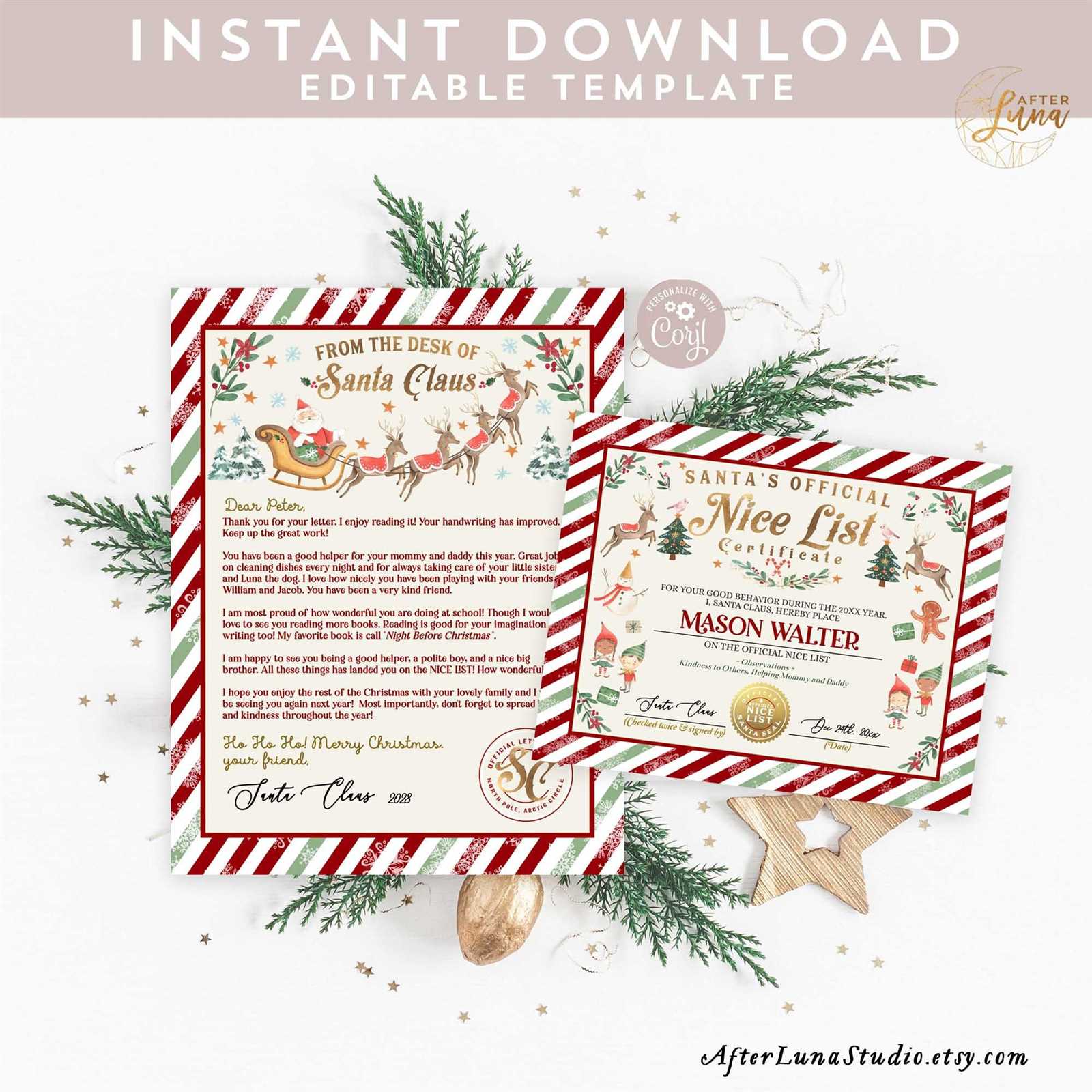 editable santa letter template