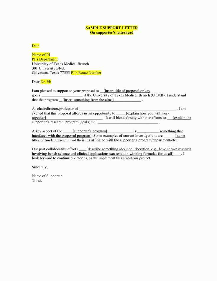 business support letter template