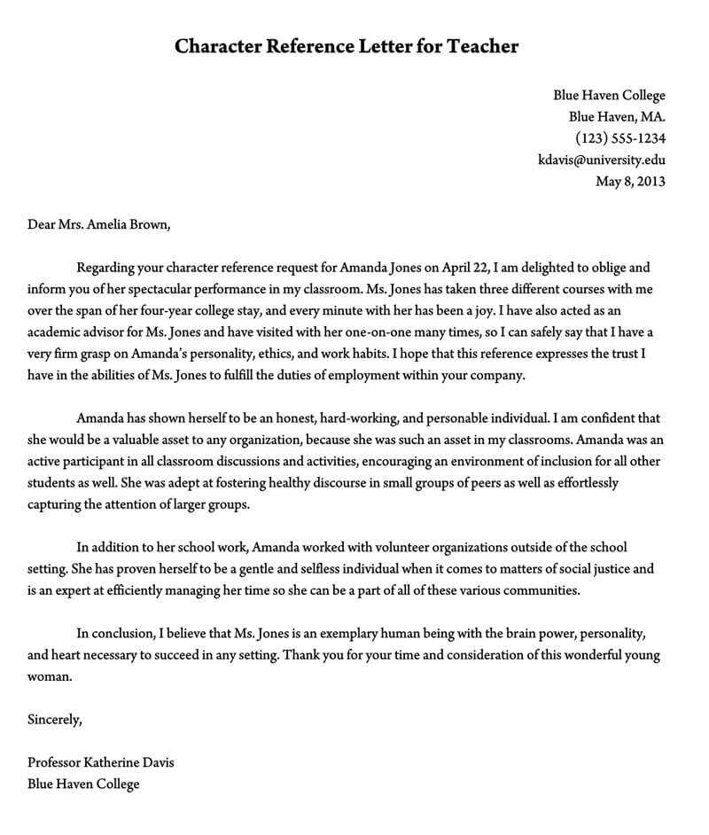 character letter for court template free
